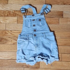 Girl's denim overalls